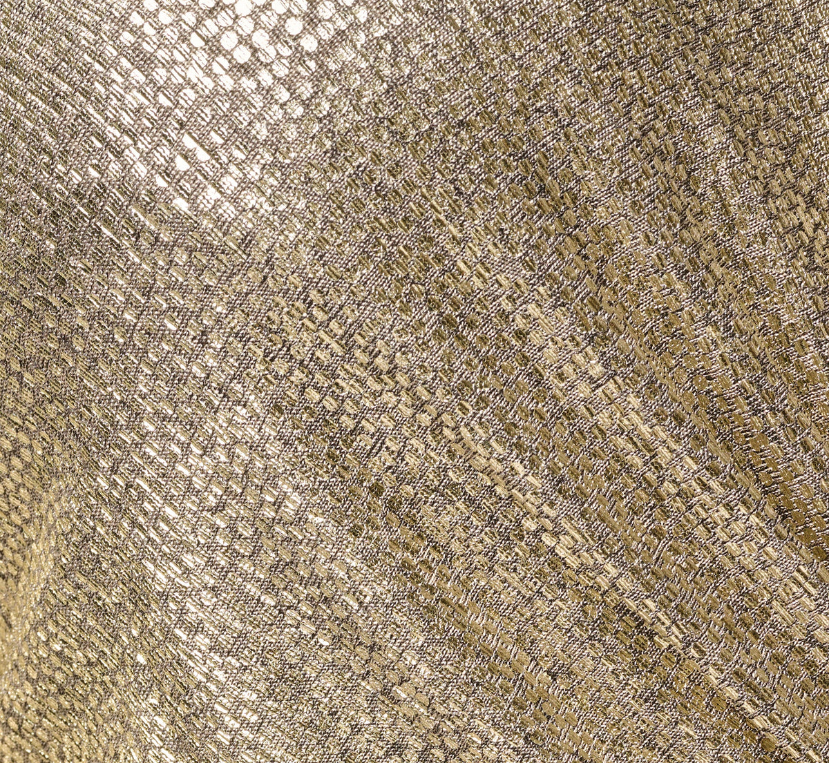 Plus Size Foil Knit Faux Wrap Dress With Long Sleeves - Light Gold | Adrianna Papell