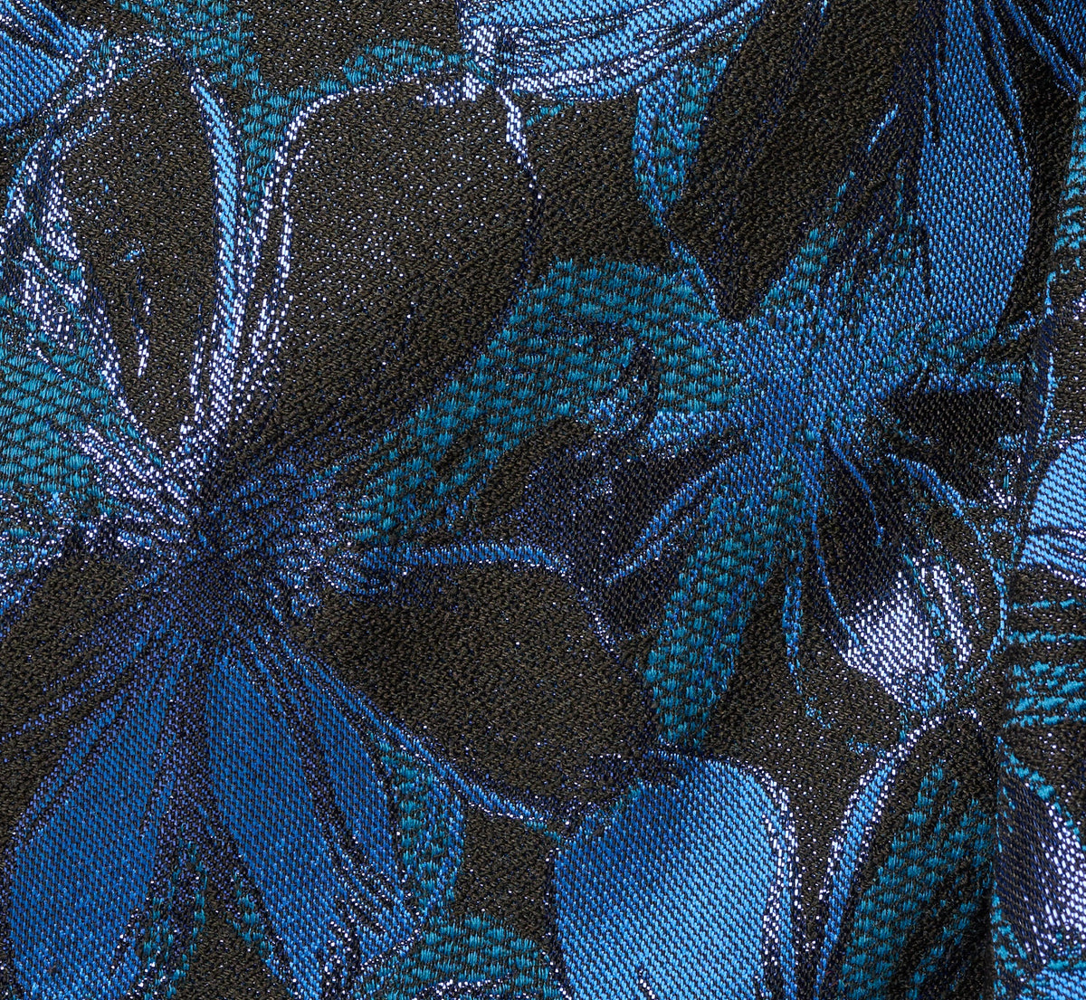 Petite Off Shoulder Jacquard Gown - Blue Multi | Adrianna Papell