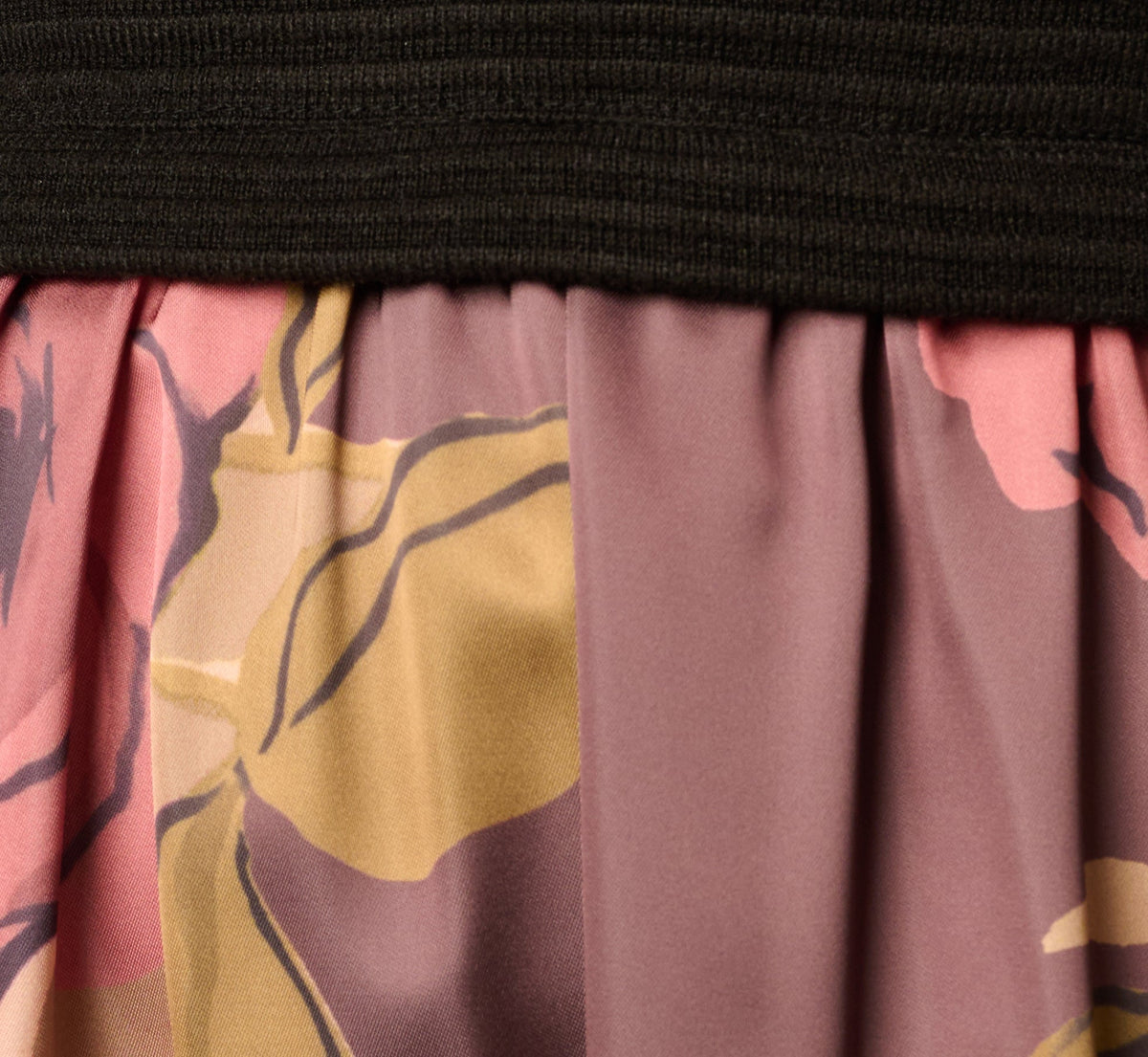 Long Sleeve Floral Satin Amelia Midi Dress - Mocha Multi | Adrianna Papell