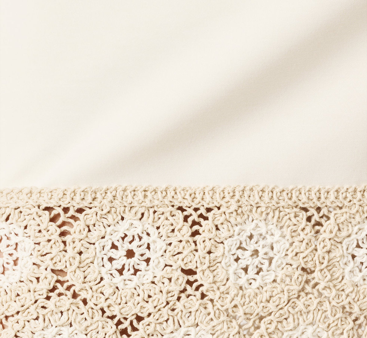 Crochet Trimmed Sheath Midi Dress With Tank Straps - Ivory | Adrianna Papell