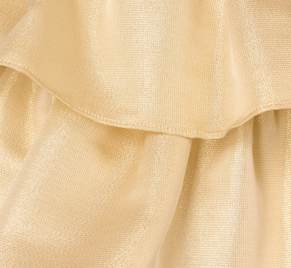 Metallic Jacquard Flounce Mini Dress - Light Gold | Adrianna Papell