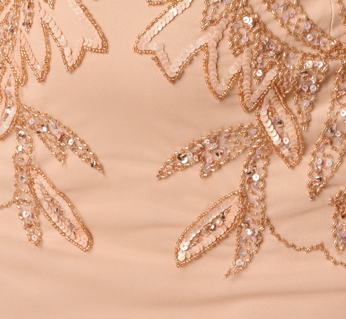 Plus Size Adrianna Papell Hand-Beaded Sleeveless Slim Column Gown - Rose Gold | Adrianna Papell