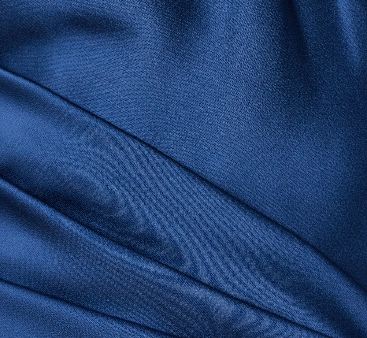 Satin Asymmetrical Draped Hardware Halter Gown - Navy | Adrianna Papell