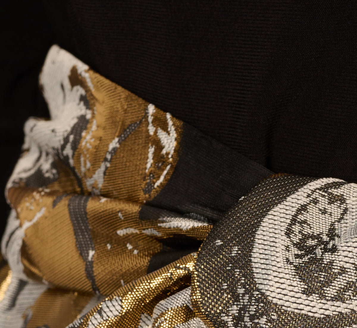 Combo Floral Jacquard Dress - Black Gold | Adrianna Papell