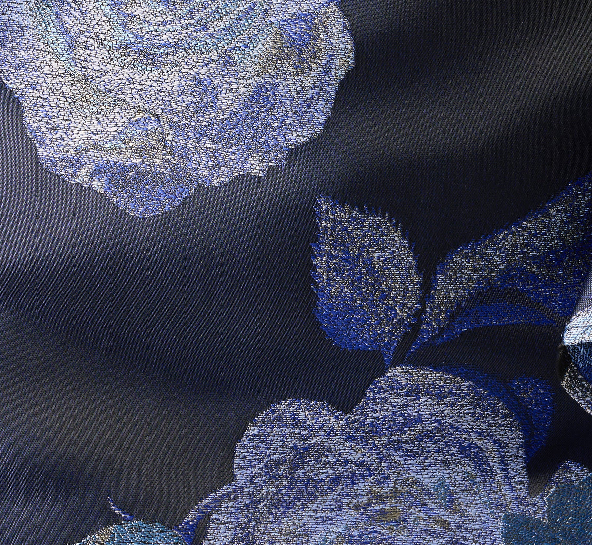 Metallic Floral Jacquard High Low Draped Gown - Blue Multi | Adrianna Papell