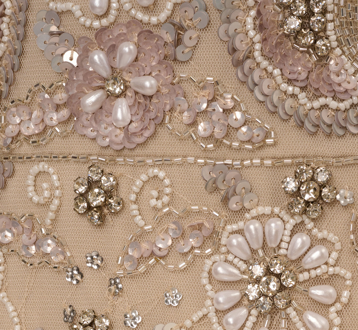 3D Floral Beaded Mermaid Gown With Sheer Short Sleeves - Biscotti | Adrianna Papell