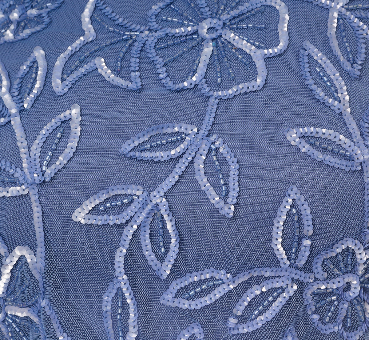 Sleeveless Blouson Mermaid Gown With Jasmine Beading - French Blue | Adrianna Papell