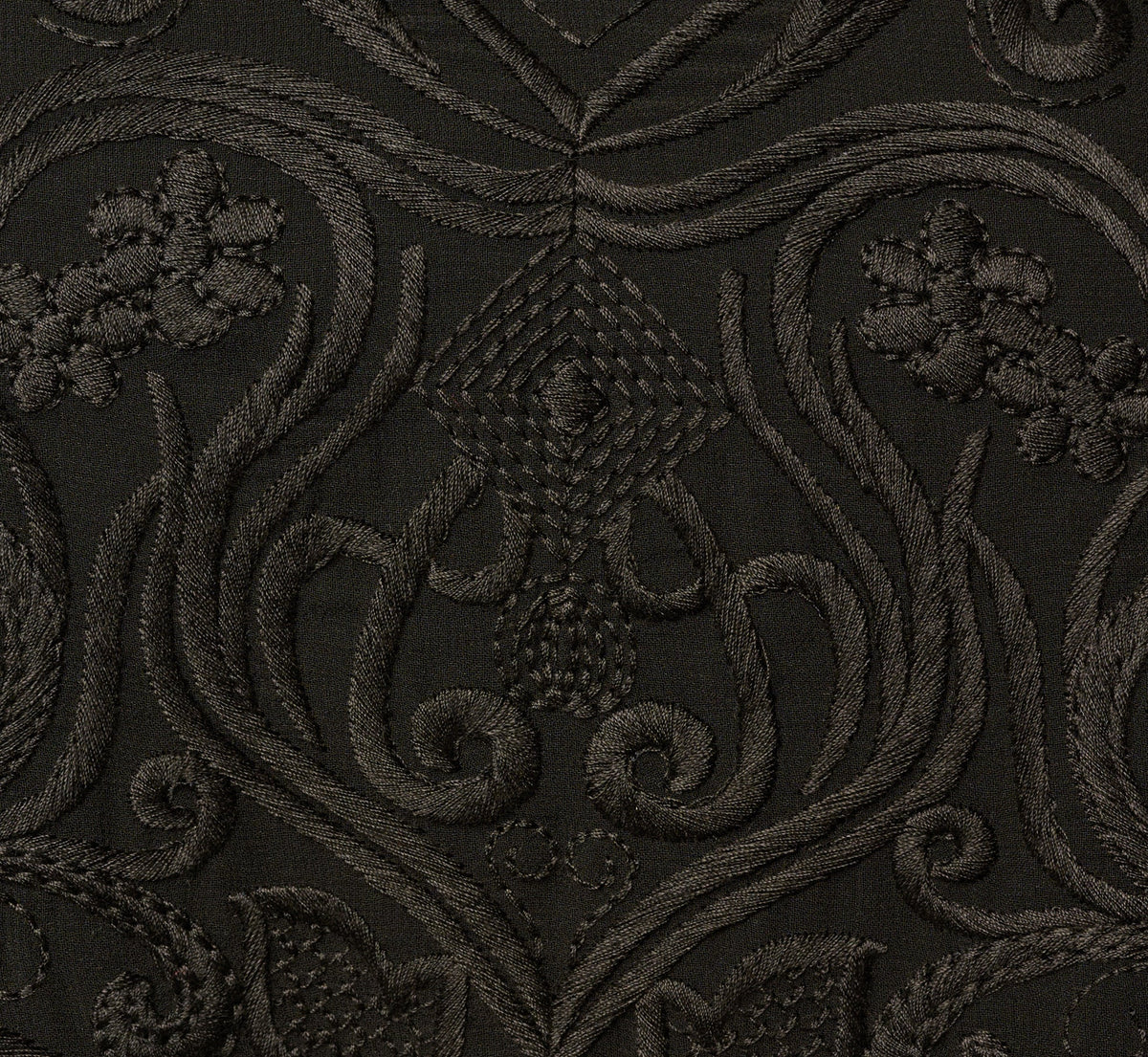 Short Sleeve Sheer Embroidered Lace Top - Black | Adrianna Papell