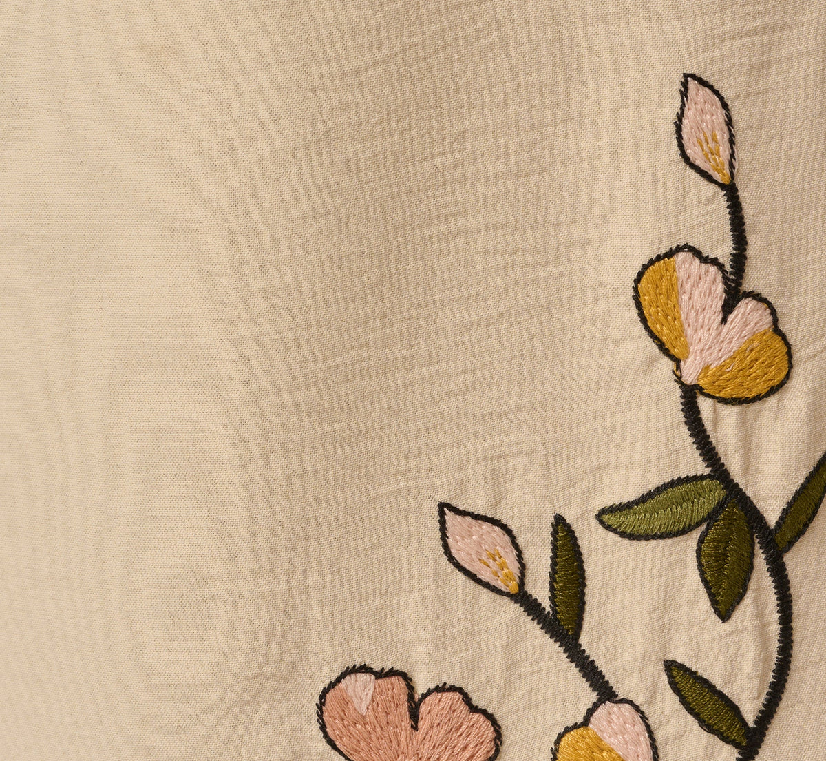 Floral Embroidery Wide Leg Pant - Pale Oak | Adrianna Papell