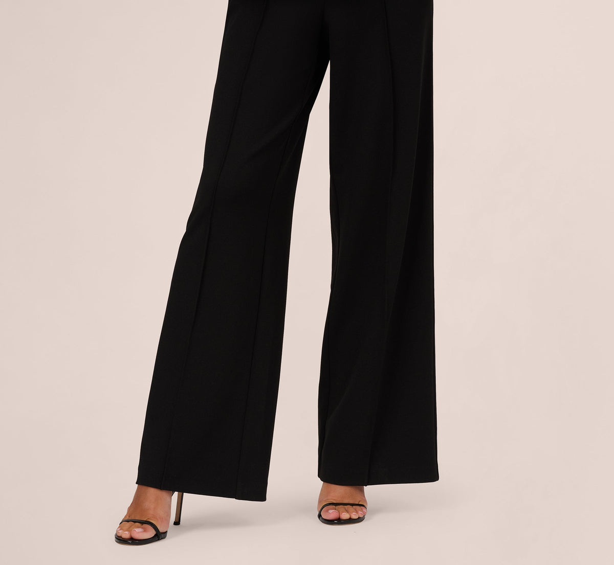 Off Shoulder Crepe Peplum Jumpsuit - Black | Adrianna Papell