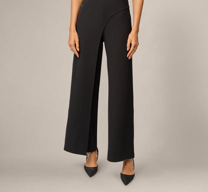 Cap Sleeve Bow Waist Lace Combo Jumpsuit - Black Nude | Adrianna Papell
