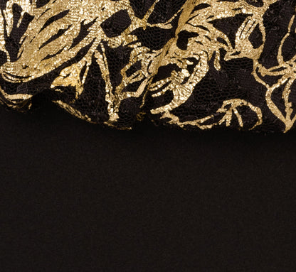 Lace And Crepe Jumpsuit - Black Gold | Adrianna Papell