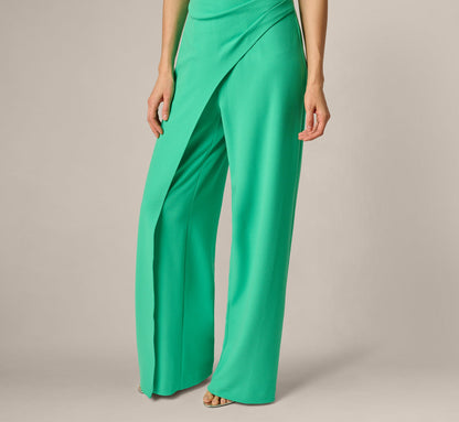 3D Floral Stretch Halter Jumpsuit - Flora Green | Adrianna Papell