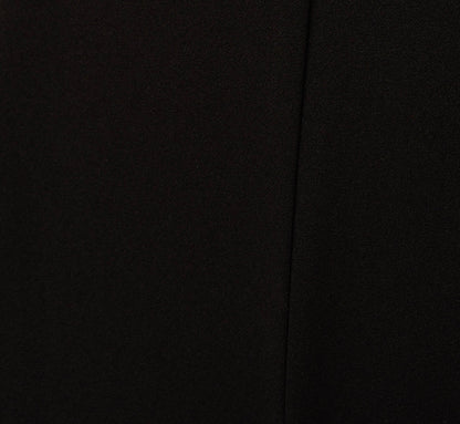 Long Sleeve Crepe Jumpsuit With Tuxedo Collar - Black | Adrianna Papell