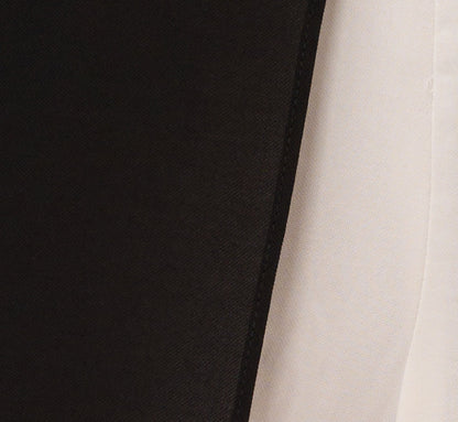 Colorblock Jumpsuit With Skirt Overlay - Black Ivory | Adrianna Papell