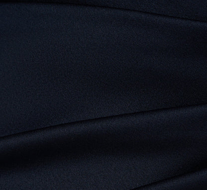 Satin Crepe Three Quarter Sleeve Jumpsuit With Buckle Waist - Dark Navy | Adrianna Papell