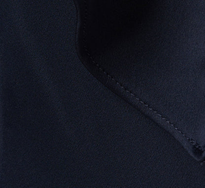 Satin Crepe Ruffled Cropped Jumpsuit - Dark Navy | Adrianna Papell