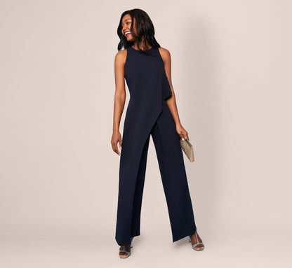 Sleeveless Asymmetrical Jumpsuit - Midnight | Adrianna Papell