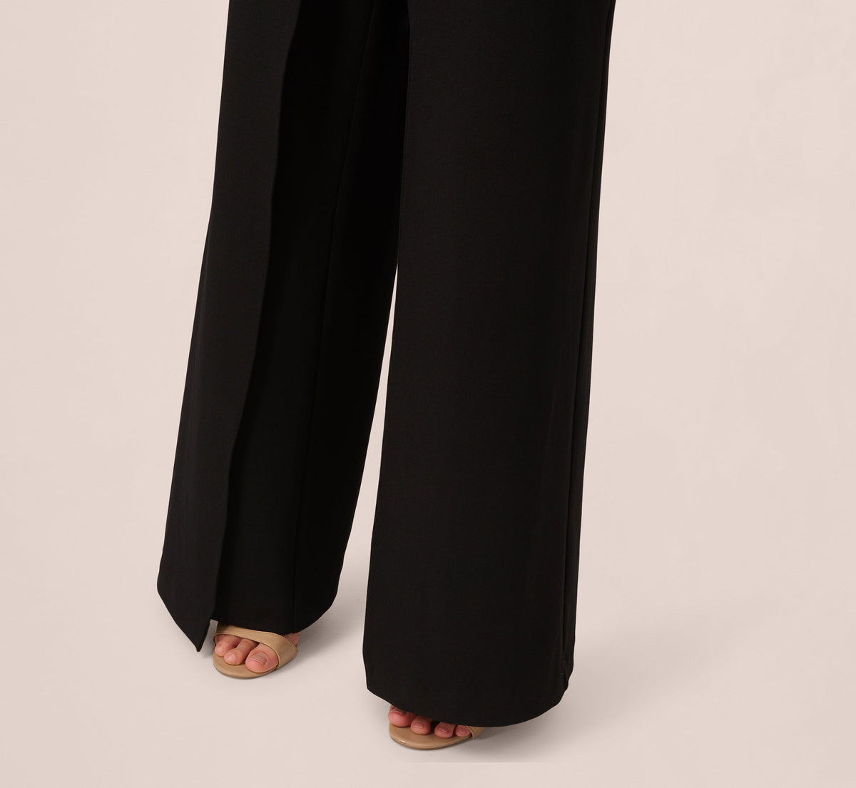 One Shoulder Bow Jumpsuit - Black | Adrianna Papell