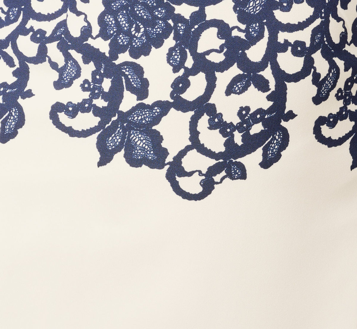 Plus Size Scroll Lace Midi Dress With Three Quarter Sleeves - Ivory Navy | Adrianna Papell