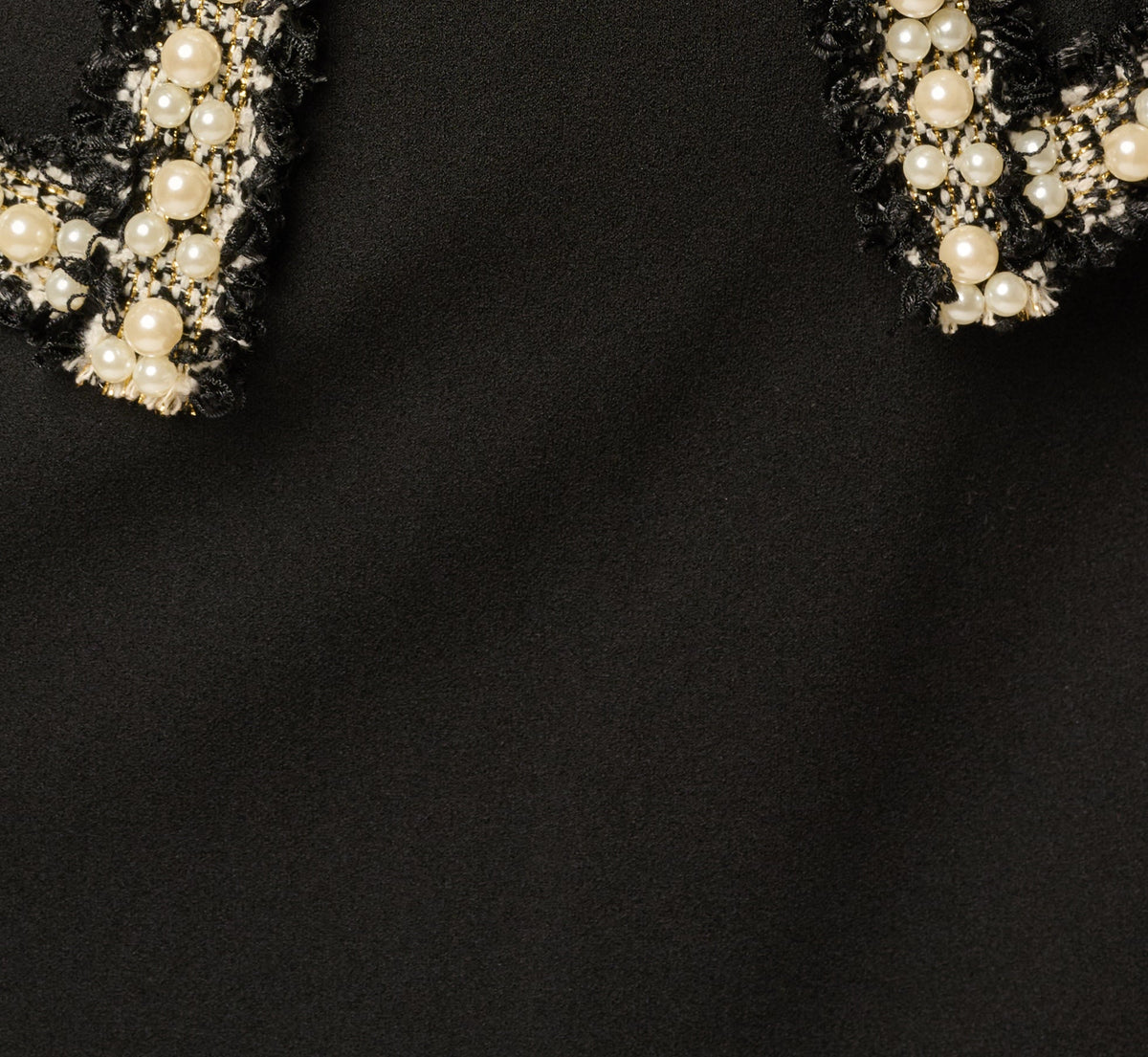 Petite Short Sleeve Pearly Trim Peplum Stretch Sheath Dress - Black | Adrianna Papell