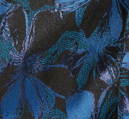 Petite Off Shoulder Jacquard Gown - Blue Multi | Adrianna Papell