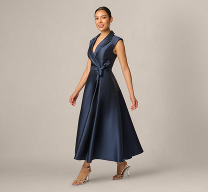 Petite Sleeveless Mikado Suit Dress - Midnight | Adrianna Papell