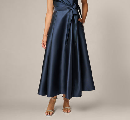 Petite Sleeveless Mikado Suit Dress - Midnight | Adrianna Papell