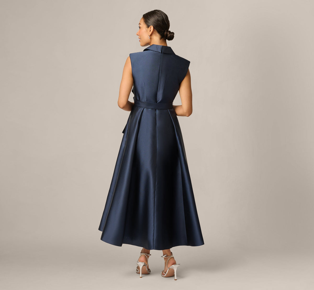 Petite Sleeveless Mikado Suit Dress - Midnight | Adrianna Papell