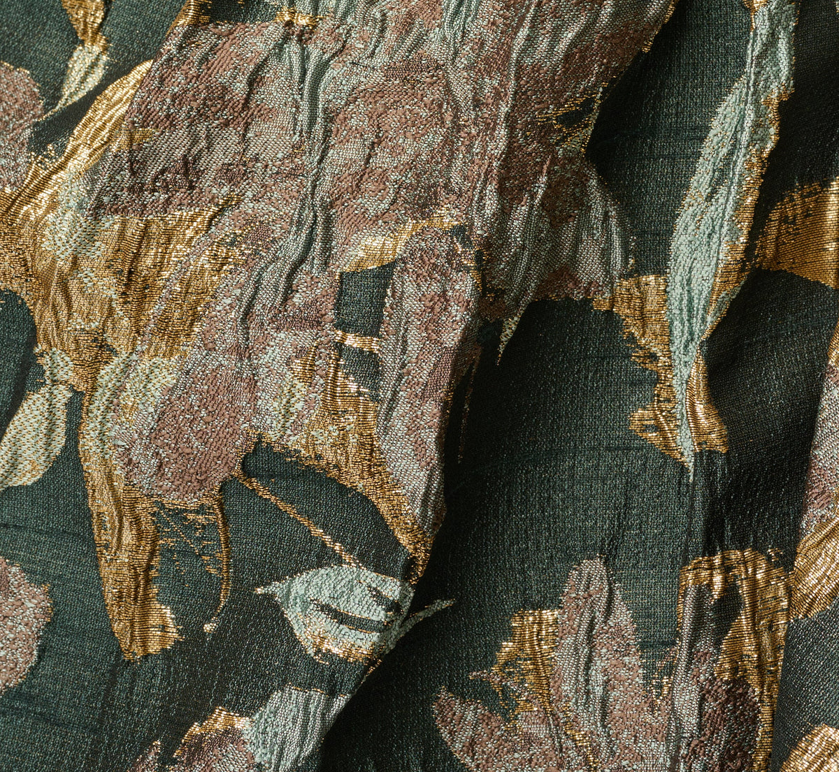 Petite One Shoulder Jacquard Dress - Green Gold | Adrianna Papell