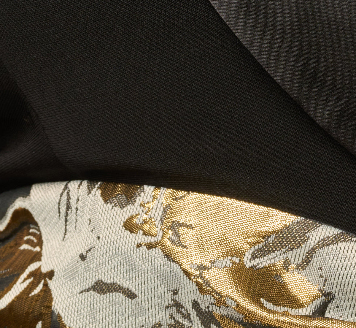 Petite Combo Floral Jacquard Dress - Black Gold | Adrianna Papell
