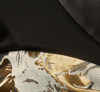 Petite Combo Floral Jacquard Dress - Black Gold | Adrianna Papell