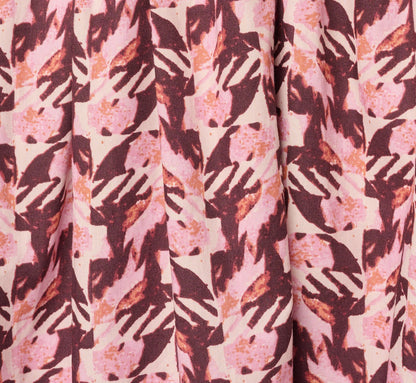 Puff Sleeve Printed Blaire Midi Dress - Blush Brown Multi | Adrianna Papell
