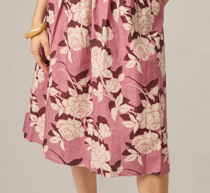 Printed Cotton Blaire Midi Dress - Blush Ecru | Adrianna Papell