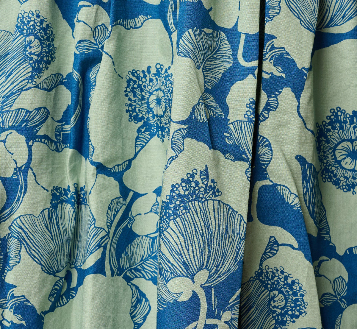 Short Sleeve Printed Cotton Sophia Dress - Navy Sage | Adrianna Papell