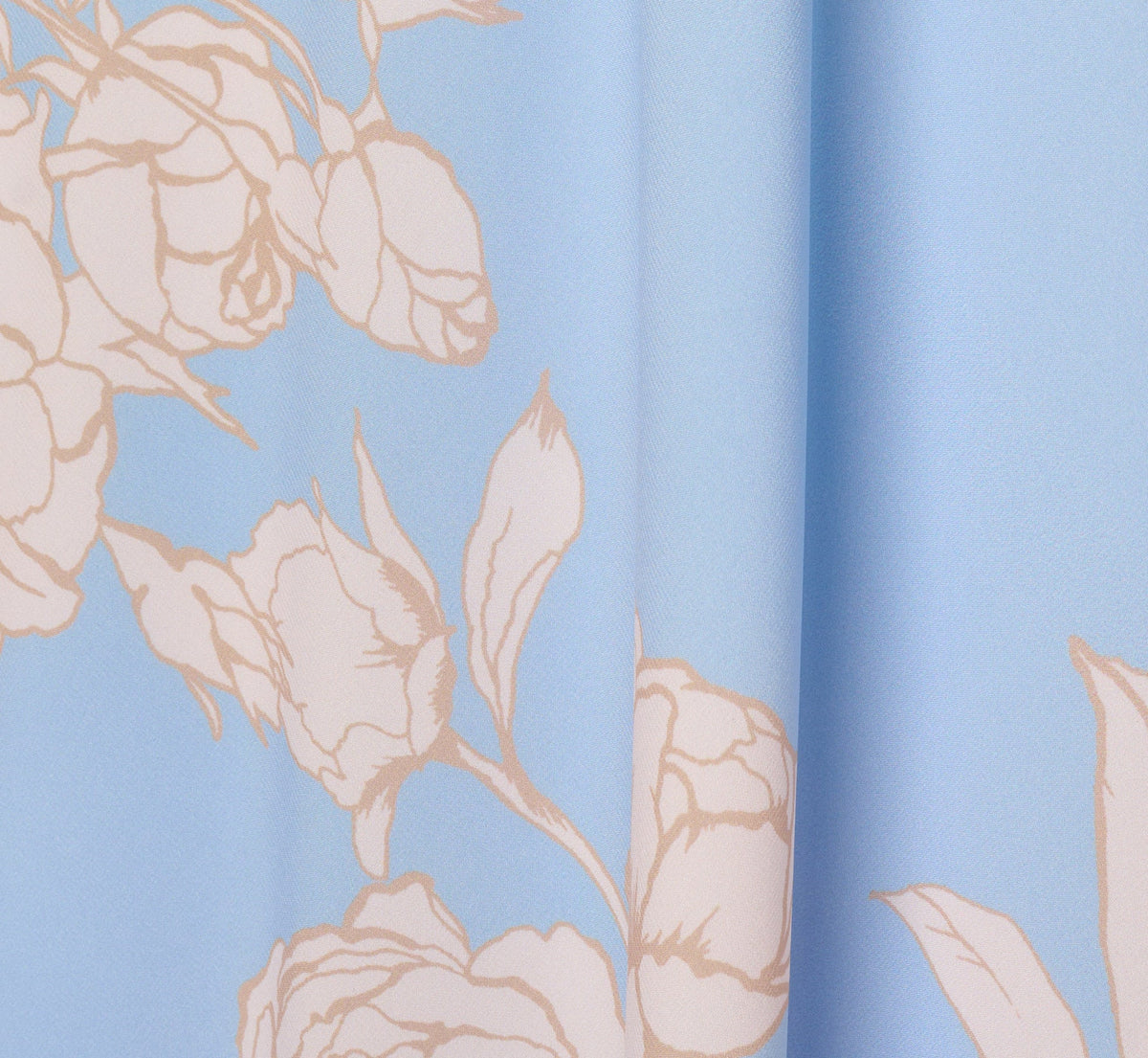 Floral Chiffon Blouson Halter Midi Dress - Blue Ivory | Adrianna Papell
