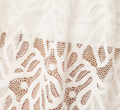 Long Sleeve Stretch Lace Illusion Midi Dress - Ivory | Adrianna Papell