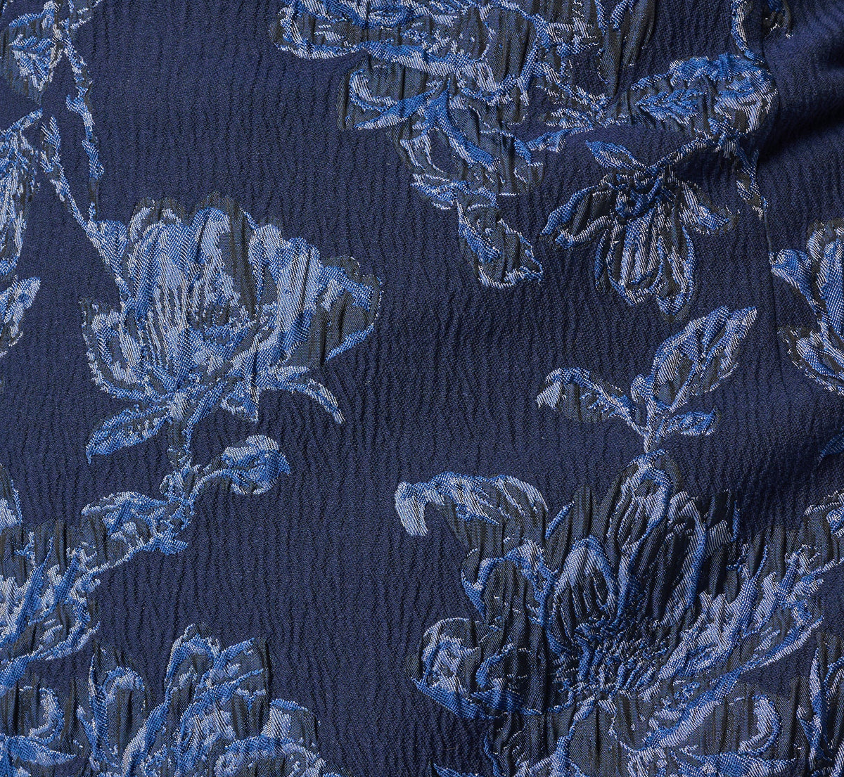 Floral Jacquard Bell Sleeve Sheath Dress - Navy Sateen | Adrianna Papell