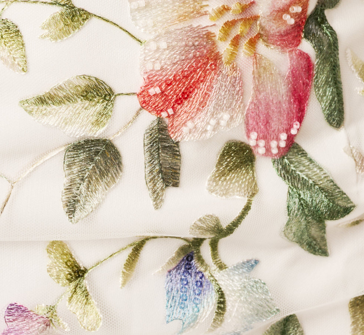 Strapless Floral Beaded Embroidery Midi Dress - Ivory Multi | Adrianna Papell