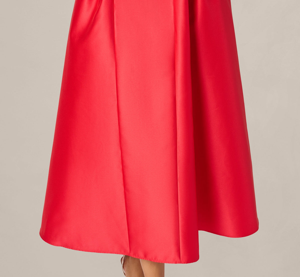 Drop Waist Fit And Flare Mikado Midi Dress - Persimmon | Adrianna Papell