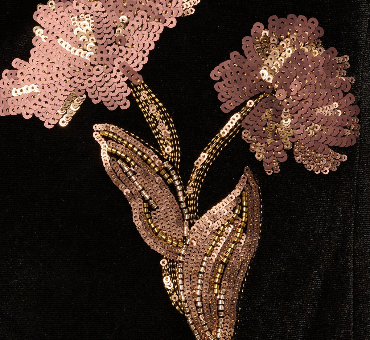 Velvet Sequin Floral Sheath Dress - Black Copper | Adrianna Papell