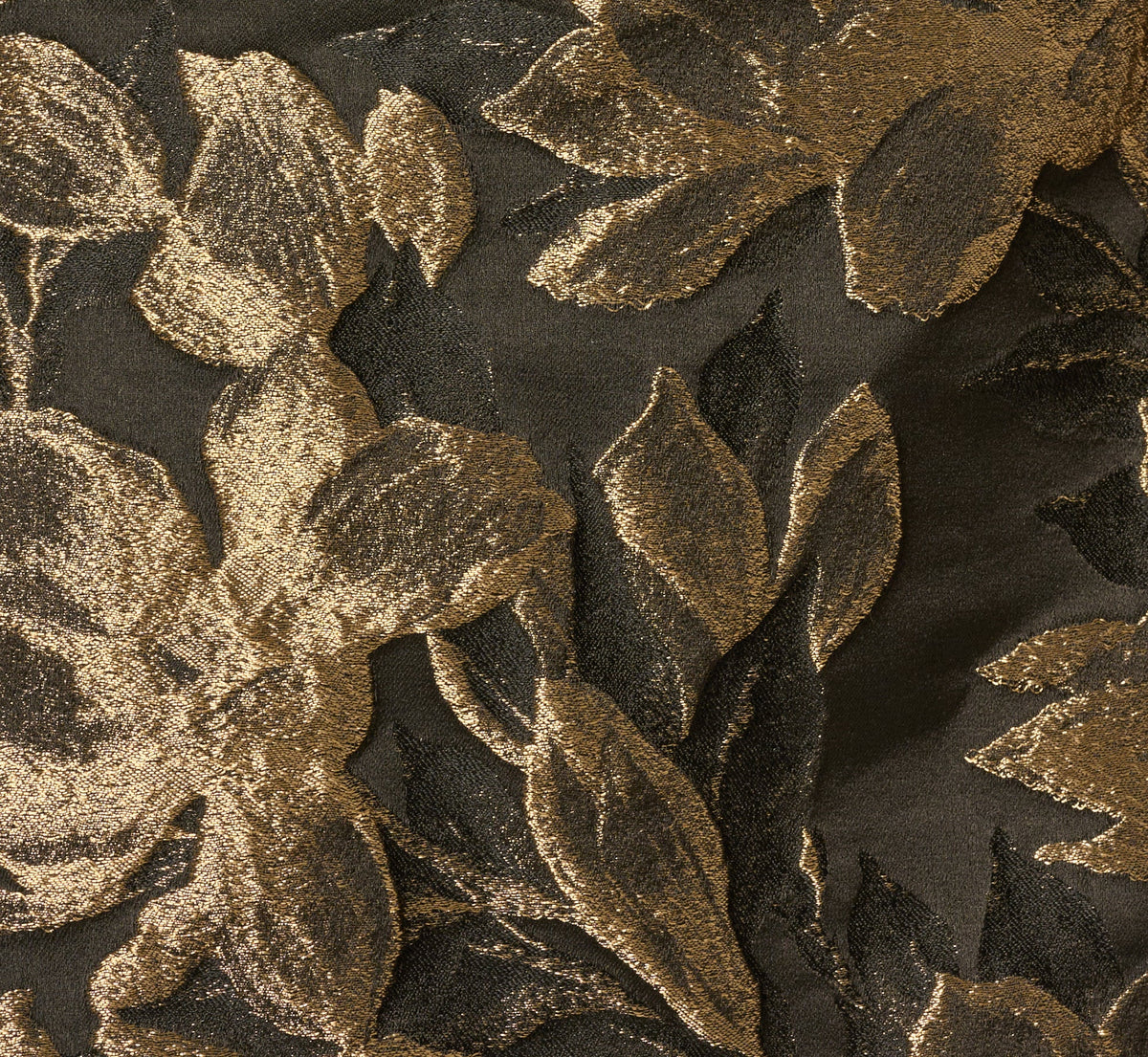 Bell Sleeve Floral Jacquard Beaded V Neck Dress - Black Gold | Adrianna Papell