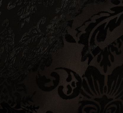 Long Sleeve Damask Burnout Velvet Midi Dress - Black | Adrianna Papell