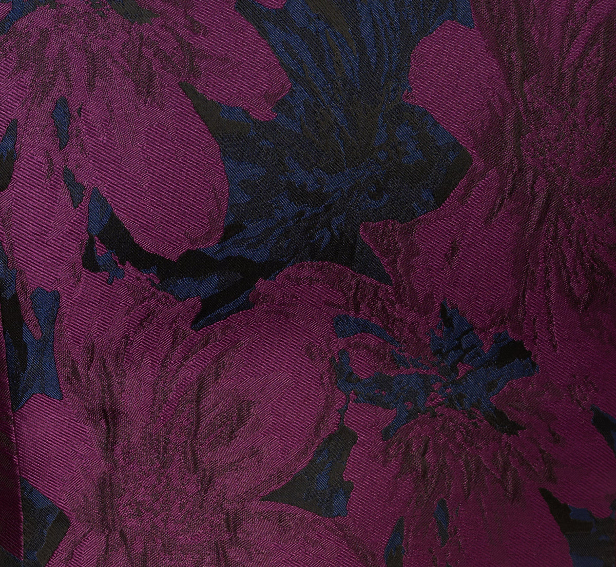 Sleeveless Floral Jacquard Drop Waist Short Dress - Navy Plum | Adrianna Papell