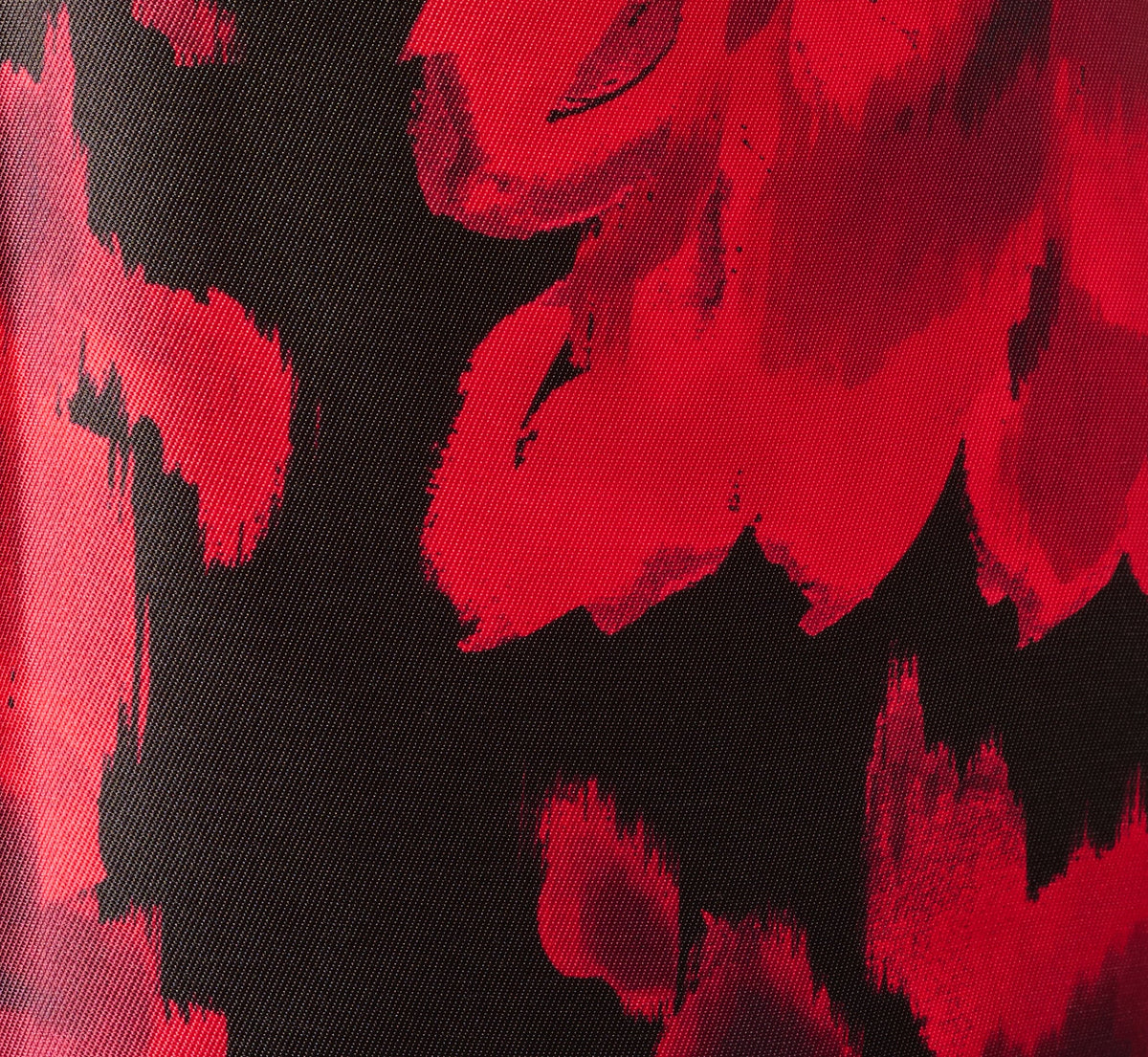 Ikat Rose Print Mikado Fit And Flare Midi Dress - Red Black Multi | Adrianna Papell