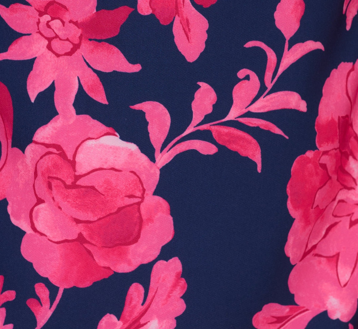 Bell Sleeve Floral Twill Short Dress - Navy Multi | Adrianna Papell