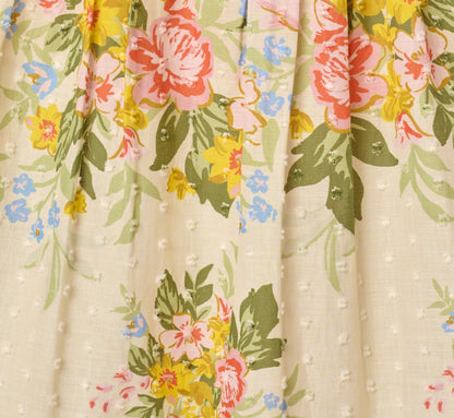 Cotton Vintage Floral Midi Sundress - Pale Yellow | Adrianna Papell