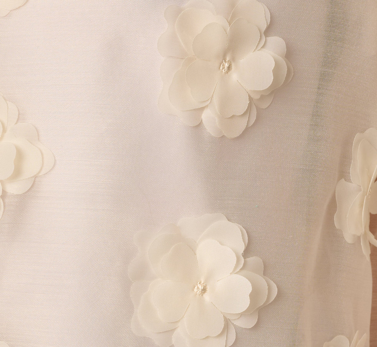 Long Sleeve Sheer 3D Floral Petal Blouse - Cream Frosting | Adrianna Papell