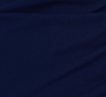 Short Sleeve Draped Midi Dress With Notched Neckline - Navy Sateen | Adrianna Papell