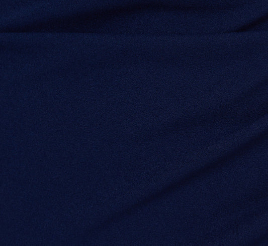 Short Sleeve Draped Midi Dress With Notched Neckline - Navy Sateen | Adrianna Papell